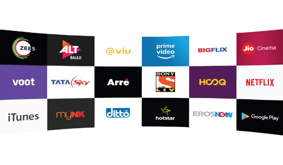 Streaming Platforms including Netflix, Amazon Prime, Disney+ Hotstar, and more